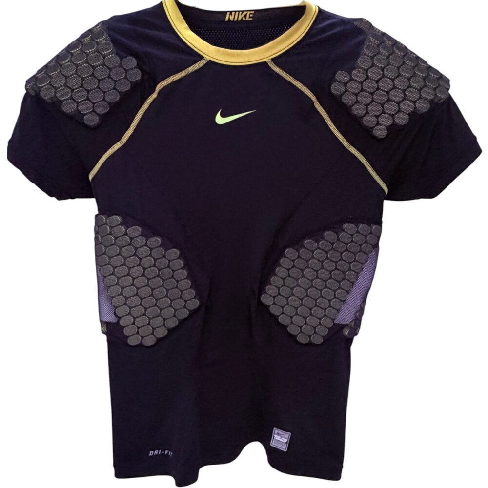 Nike T-Shirt Men's L Black Gray Padded Dri-FIT Jersey Football